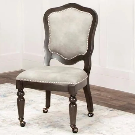 Upholstered Chair with Casters